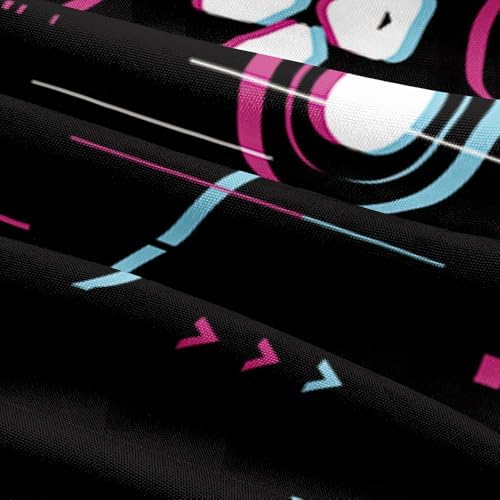Queen Size Gamepad Duvet Cover Set - Black Gaming Bedding Set with Comforter Cover & Pillowcases, Retro Pink & Blue Controller Pattern, Cool Boys/Girls Room Decor, Dynamic Gaming Theme Design - Image 3