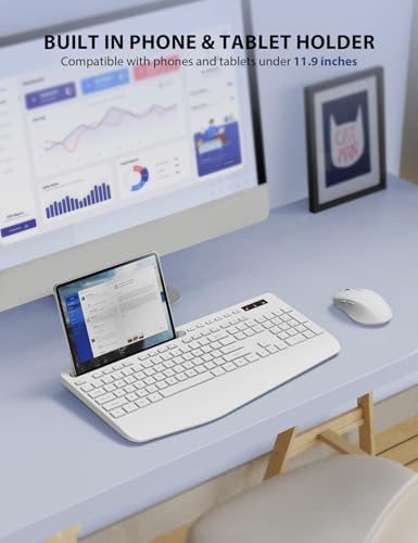 Wireless Keyboard and Mouse Combo - Full-Sized, Ergonomic Wrist Rest - Image 4