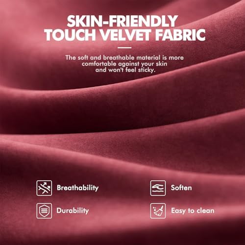 Ferghana Velvet Fabric Gaming Chair - 20.5″ Wider Seat Cushion, Fire Embroidery, Ergonomic High Back Game Chair with Footrest | Computer Chair with Massage Lumbar Support for Adult, Red - Image 4