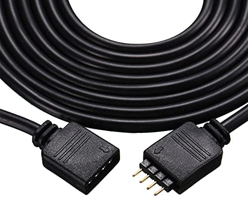 Honoson 6 Pieces 4 Pin RGB Extension Cable LED Strip Connector Cord Wire Cables Kit with 12 Pieces Pin Connector for 5050 3528 RGB LED Motorcycle Car Light Neon Strip Light(1.6、3.3 、6.6 ft,Black) - Image 4