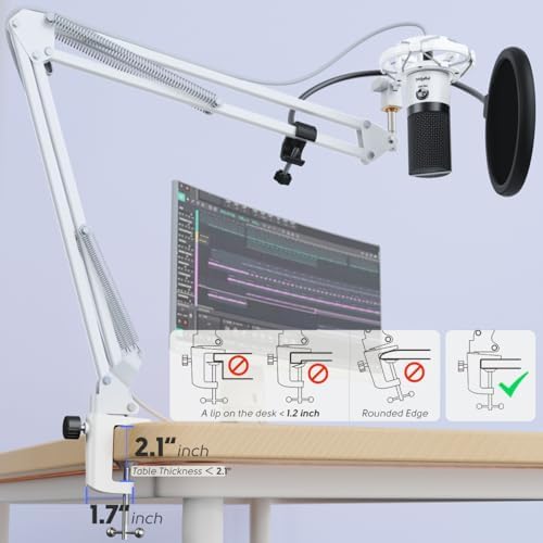 FIFINE T669 White USB Recording Microphone Kit for Vocals, Voice-Over - Image 4