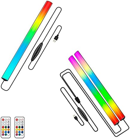 JUSJUBR 3pcs Under Monitor Light Bar, 12inch Gaming Lights for Gaming Setup, RGB Light Bar for Room/Monitor/PC, RGB Desk Light, LED Lights for Desk Gaming, USB Light Bar, Color Change LED Bar Lights by Jusjubr