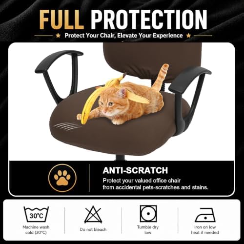 DIVA EN CAMINO DEC Stretchable Desk Office Chair Seat Covers - Universal Stretch Computer Chair Slipcover - 180GSM Washable Rotating Backrest Coverings & Cushion Protectors for Dogs, Cats, Pets - Image 5
