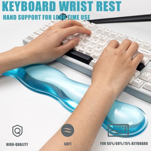 Gel Keyboard Wrist Rest, Blue Wrist pad for Computer Keyboard | Wrist Support for Keyboard 60%/68%/75%, Keyboard Cushion, Comfort & Support for Typing and Gaming - Image 2
