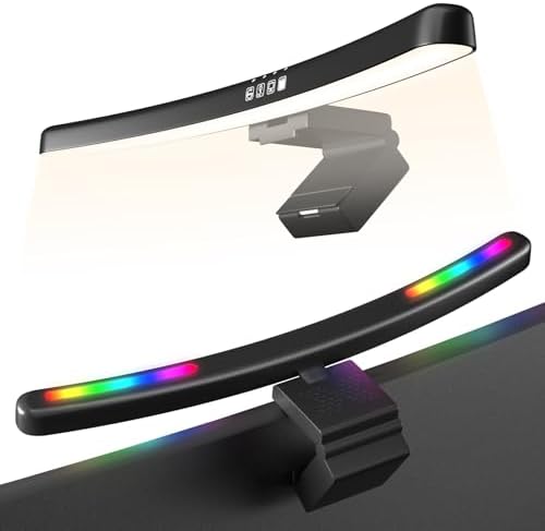Monitor Light Bar Curved, RGB Backlight, Computer Screen Lamp by Geisofu