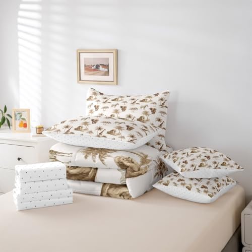 Feelyou Jungle Animals Comforter Set with Sheets 7 Piece Queen Size - Image 5