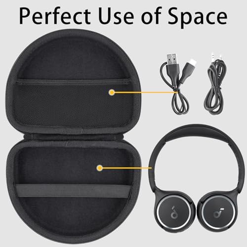 Aenllosi Hard Case for Soundcore H30i On-Ear Headphones, Black - Image 3