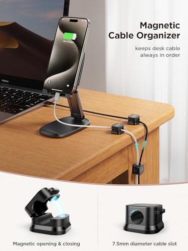 JOYROOM 9 Pack Magnetic Cable Clips Cord Organizer Adhesive Wire Management - Image 2