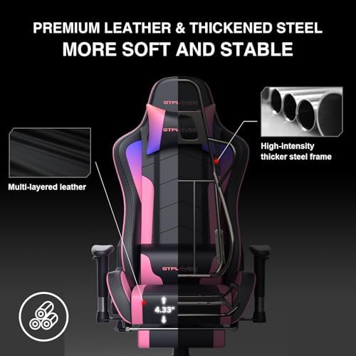 GTPLAYER Gaming Chair with Footrest Speakers Video Game Chair Bluetooth Music Heavy Duty Ergonomic Computer Office Desk Chair - Image 5
