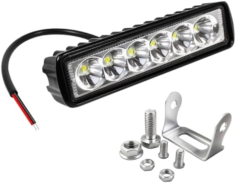 6 Inch Led Light Bar Spot Beam Aluminum 6000K White 18W Waterproof, 1 Pack by GZ5CG