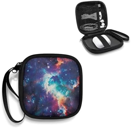Earbuds Case Starry Sky Portable Earbuds Carrying Case, Portable Earphone Case Phone Accessories Organizer with Handle for Earphone, in-Ear Headphones - Image 2