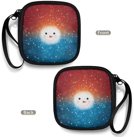 Christmas Snowman Face Headphones Carrying Case, Protective Shell Travel Bag for Cable, Charger Storage for Earphone, Earbud, Earpieces Headphone Bag Travel - Image 4