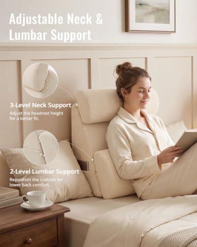 Blissful Diary Reading Pillow with Adjustable Neck & Lumbar Support, 21" - Image 3