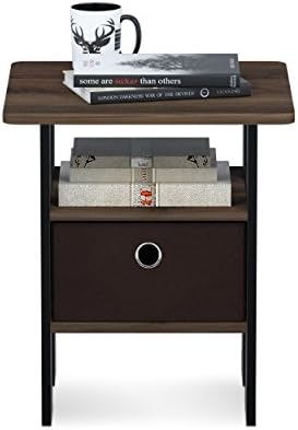 Furinno ANDREY Square Side Table, End Table, Night Stand, Columbia Walnut - Image 4