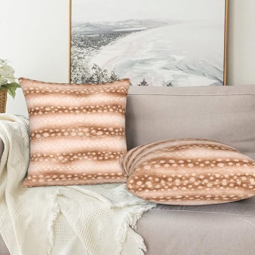 Spotted Deer Animal Skin Print Pillowcase Set of 2 Deer Hide Throw Pillow Covers Shells for Couch Office Bedroom Home Decoration, 20"X20" - Image 7