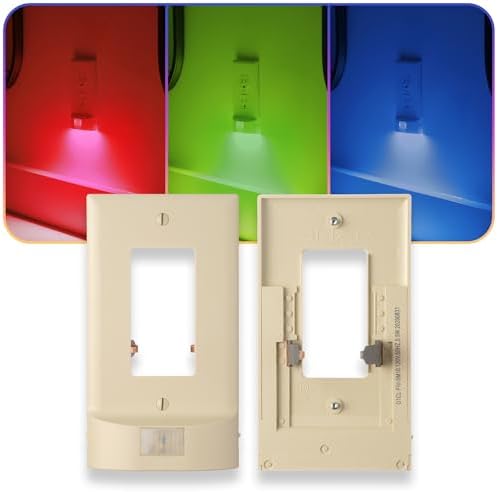 1 Pack - SnapPower Multi-Color GuideLight – Outlet Cover RGB Lights, Customizable Ambient Lighting/Mood Lighting for Home, Kitchen, Gaming Room, Kids Bedroom, Nursery, Holiday Decor (Ivory, GFCI) by SnapPower