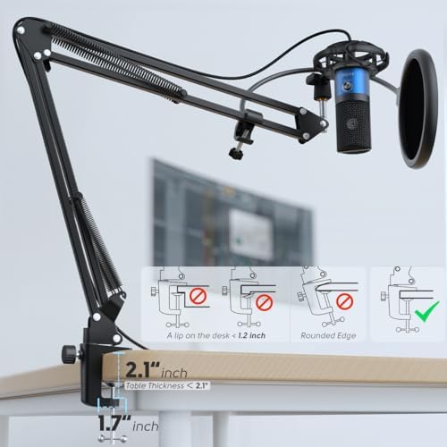 FIFINE T669 Blue USB PC Microphone Kit for Recording Podcasting - Image 6