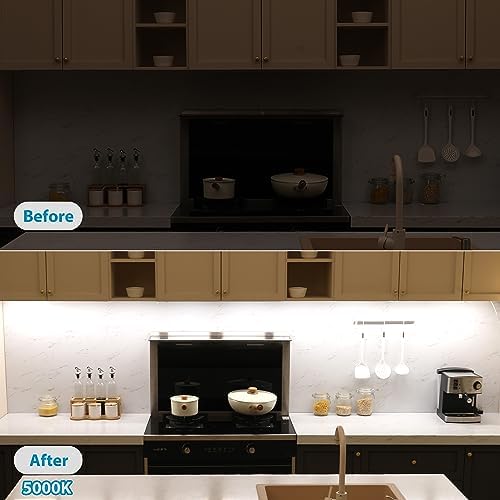 Litever Under Cabinet Lights Plug in, 3 pcs 12 Inches LED Light Strip Bars. Super Bright Dimmable Linkable for Kitchen Under Cabinets Shelf Work Space Desk Closet Lighting. Daylight 5000K - Image 7