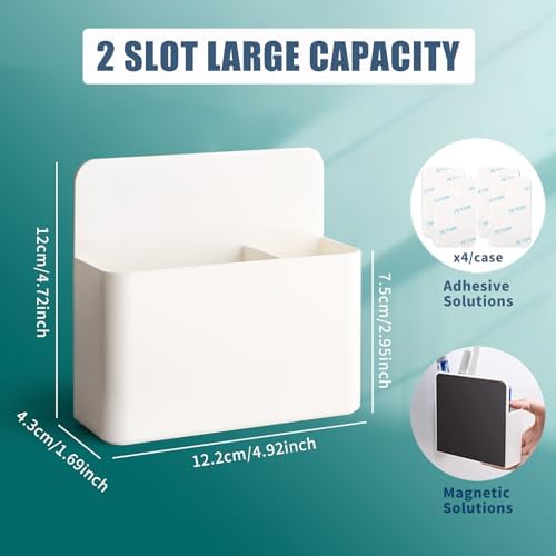 noonebutyou 4-in-1 Magnetic Marker Holder - Dry Erase, Wall Mount, Self-Adhesive Pen Holder for Whiteboard, Fridge, Home Office, School (White) - Image 5