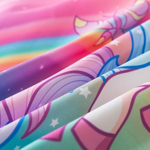 ADASMILE A & S 6Pcs Unicorn Bedding Twin for Girls Princess Rainbow Bedding - Image 6