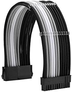 Formulamod PSU Cable Extension Kit 18AWG Sleeved, 24 Pin ATX + 8 Pin EPS + Dual 8 Pin PCI-E, Custom PC Cable Extensions with Combs for Clean Cable Management & Gaming PC Build (Black Silver White) - Image 3