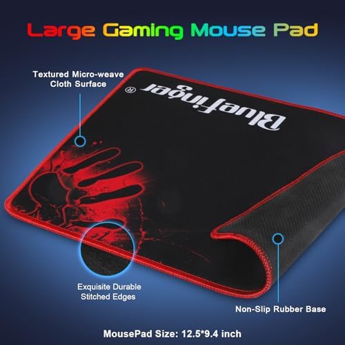 BlueFinger RGB Gaming Keyboard and Backlit Mouse and Headset Combo, USB Wired Backlit Keyboard, LED Gaming Mouse Set, Headset with Microphone for Laptop PC Computer Game and Work, White - Image 7