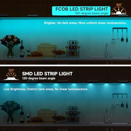 BTF-LIGHTING 5V USB COB LED Strip Lights 3.28FT Ice Blue Color for TV - Image 2