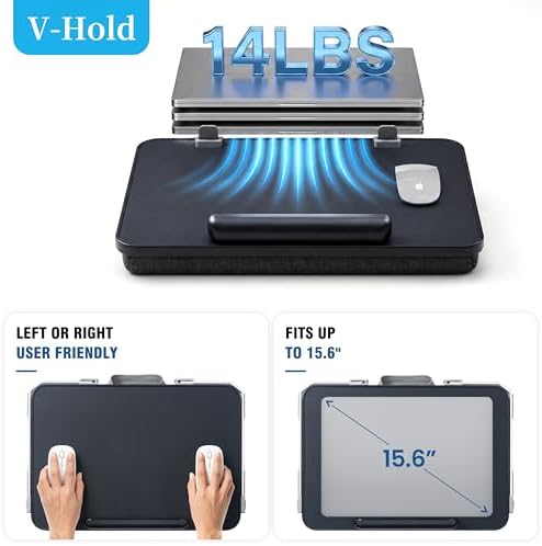 Laptop Lap Desk with Cushion, Laptop Stand for Bed with Pillow - Image 7