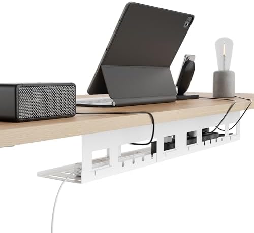 PEGZONE Under Desk Cable Management Tray, 31.5'' Screw-Mount Steel Rack by Pegzone
