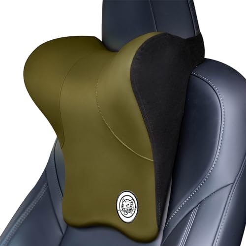 Car Neck Pillow for Driving Seat, Soft Memory Foam Headrest Pillow with Adjustable Strap and Removable Cover, Ergonomic Neck Support for Car, Office Chair, Gaming Chair – Green by TKLoop