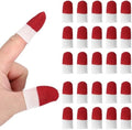 PATIKIL Controller Finger Thumb Sleeve, 40 Pack Mobile Gaming Finger Sleeve Silver Fiber Tip Gloves Anti-Sweat Breathable for Game Phone Touchscreen Devices, White/Red by PATIKIL