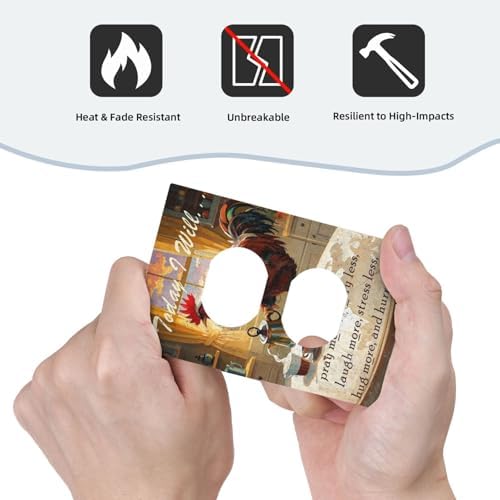 Outlet Covers Vintage Funny Chicken Rooster Decorative 1 Gang Duplex Light Switch Cover Plate Single Electrical Receptacle Wall Plate Plug Switchplate Faceplate for Kitchen Decor - Image 6