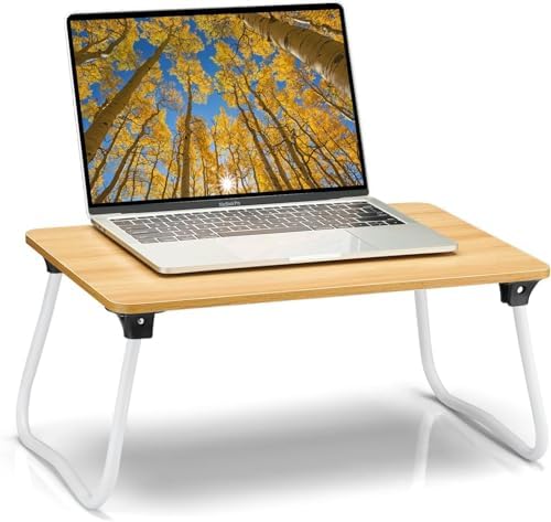 Ruxury Foldable Lap Desk Laptop Stand Bed Desk Table Tray, Breakfast Serving Tray, Portable & Lightweight Mini Table, Lap Tablet Desk for Sofa Couch Floor - Wood by Ruxury