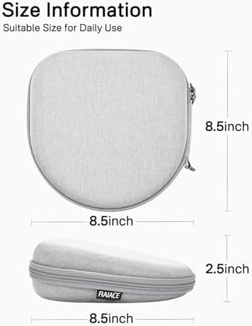 RAIACE Hard Travel Storage Case for Sony WH-CH720N Headphone, with Small Pocket for Cables and Accessories. - (Case Only) - Gray - Image 4