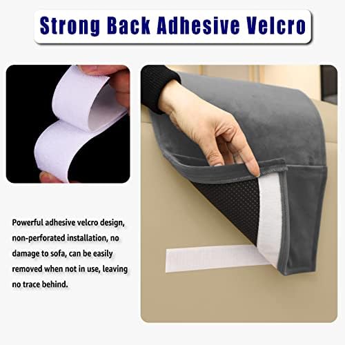 Adjustable Headrest Pillow for Recliners and Armchairs - Non-Slip Velvet Cushion for Neck Support and Pain Relief (Gray) - Image 3