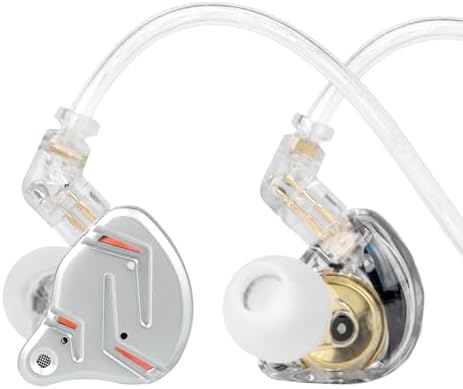 2026 Latest KZ ZST PRO X in Ear Monitor Headphones, 1BA 1DD Hybrid Driver Wired Gaming Earbuds, Deep Bass Sound Wired Ear Buds, HiFi IEM for Gaming Music Singer Musician Drummer (Without mic, Silver) by Yinyoo