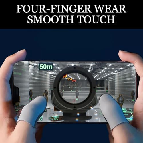 Gaming Finger Gloves Sleeves, Breathable Sweatproof Touch Screen Mobile Game Glove Silver Fibers Finger Sleeve Thin Thumb Protector Compatible with All Touchscreen Devices (12pcs Pro Finger Sleeves) - Image 4