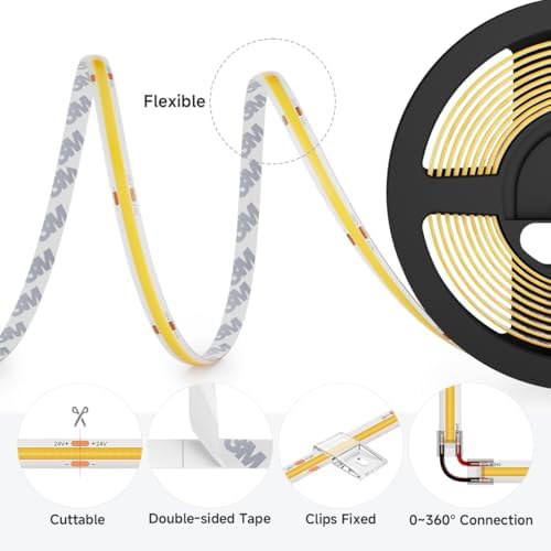 BTF-LIGHTING UL Listed FCOB COB LED Strip Light Cool White 6000K IP65 - Image 6