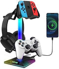 RGB Gaming Headphones Stand with 2 USB Ports Headset Stand with 10 Light Modes and Non-Slip Rubber, Suitable for All Earphone Accessories, Best Gift for Husband, Kids, Boyfriend by VCOM