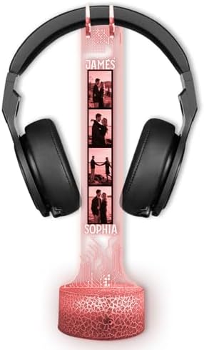Personalized Headphone Led Night Light, Custom Photo RGB Light Headset Holder, Gift for Couple, Boyfriend Gifts, Headphone Display with Photos, Gamers Room Decor, Valentines Day Gifts - Image 2