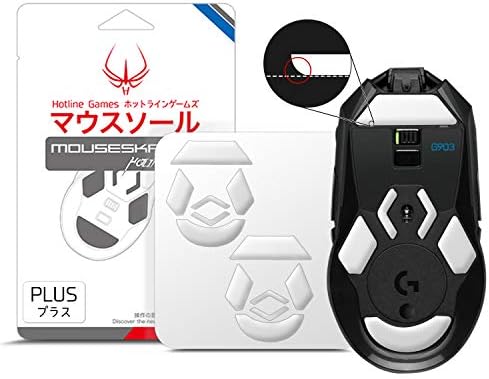 HOTLINEGAMES 3.0 Plus Mouse Skates Feet Compatible with Logitech G903 Gaming Mouse, Universal Any Mousepad, Rounded Curved Edges, Super Smooth Glide, Pure PTFE, Replacement Feet Upgrade by HOTLINEGAMES