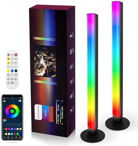 Smart LED Light Bars, Gaming Lights RGB Light Bar, 16 Million Colors Multiple Lighting Effects TV Backlights, APP Control, Remote Control, Music Sync for PC, Room Decorative, Ambient Lighting by WIXBOSHU