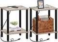 TUTOTAK End Table with Charging Station, Side Table Set of 2, Nightstand by ChoosetutotakFurnitureBuildYourCozyHome