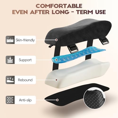Chair Arm Pads for Office, Wheelchair and Gaming | Memory foam armrest pillows for desk, computer, gaming, office chairs, wheelchairs, and elbow support - Image 2