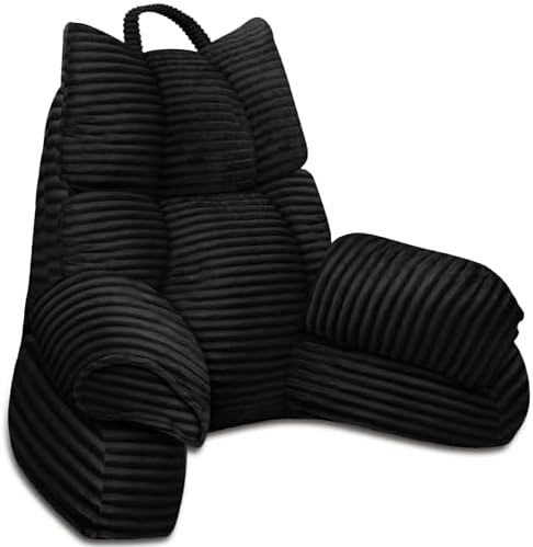Reading Pillow for Bed with Arms, Back Support, Memory Foam (Ink Black） by Unknown