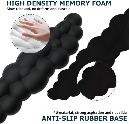 Cloud Wrist Rest Keyboard, Wrist Rest for Computer Keyboard, Black | Ergonomic Keyboard Wrist Rest, Cute PU Leather Memory Foam Mouse Wrist Pad for Gaming, Office, Computer, Typing Pain Relief - Image 3
