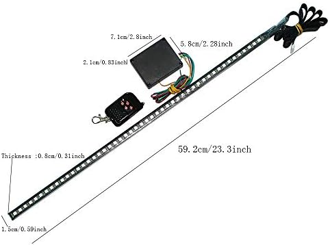YSY 1set 23.3 inch RGB Knight Rider lights 48 5050 SMD Scanning Knight Rider Light Bar Strip W/Remote Control Turn Signal Third Brake Light M (RGB) - Image 5