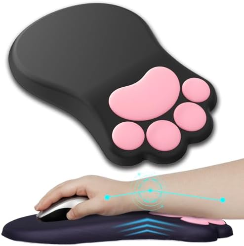 L-SPOUTTO Ergonomic Mouse Pad with Wrist Rest,Black Mouse Pad Wrist Support by L-SPOUTTO