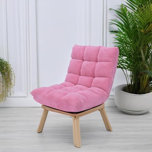 14-Position Floor Sofa, Folding Gaming Sofa Chair, Comfy Cushions & Study Steel Frame, Angle Adjustable Sleeper Bed, Couch Recliner (Pink) - Image 8