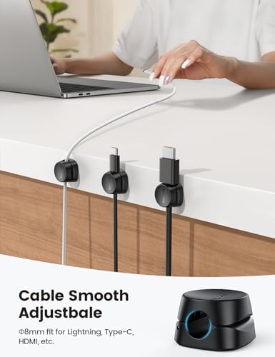 Lamicall 6Pack Cord Organizer, [1s Lock] Spring Cable Holder Clips for Desk - Image 5